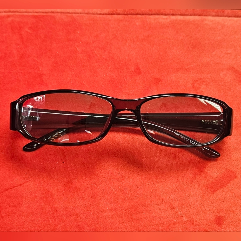 Vintage Gucci Black Rectangular Glasses with Logo… - image 4